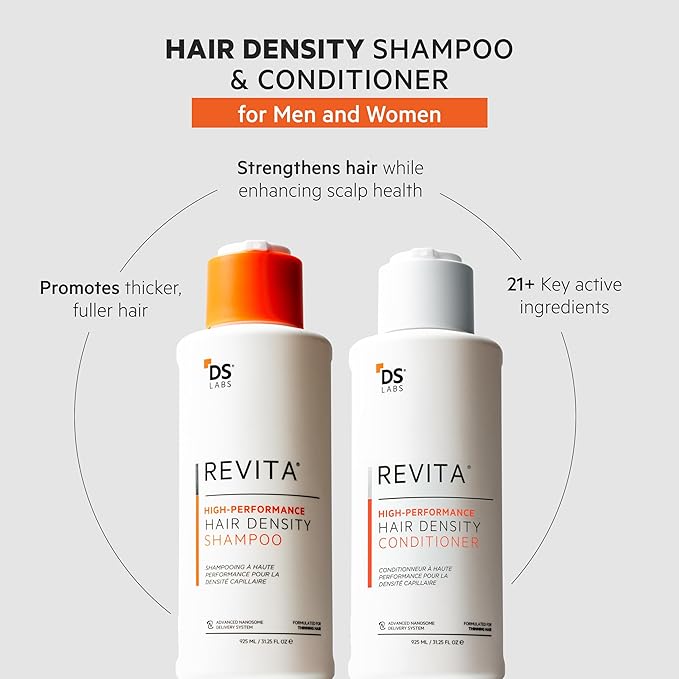 DS Labs Revita Shampoo & Conditioner Kit, 925 mL - Two-Step Scalp Care System for Fuller-Looking, Volumized Hair, Lightweight Hydration, Sulfate & Silicone Free, Color Safe, For Men & Women