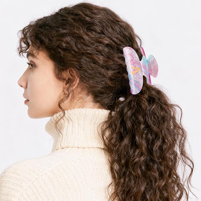 Christmas Gifts for Women Teen Girls - Stocking Stuffers Cute Hair Clips Initial Claw | Birthday Gifts | Bridesmaid Gift | Preppy Trendy Stuff Personalized Hair Claws Accessories - Lavender,A