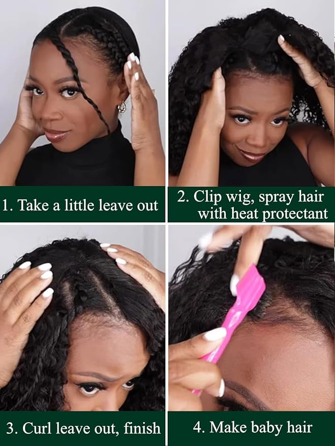 KLAIYI EasiContour V Part Wig Human Hair Body Wave Glueless Upgrade U Part Wig No Leave Out No Gel Clip in Half Wig V Shape Pull and Go Beginner Friendly Ready to Wear Natural Black Color 150% 24Inch