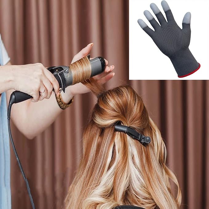 professional heat resistant glove for hair styling heat lock curling.1 pair. One Size Fit All.