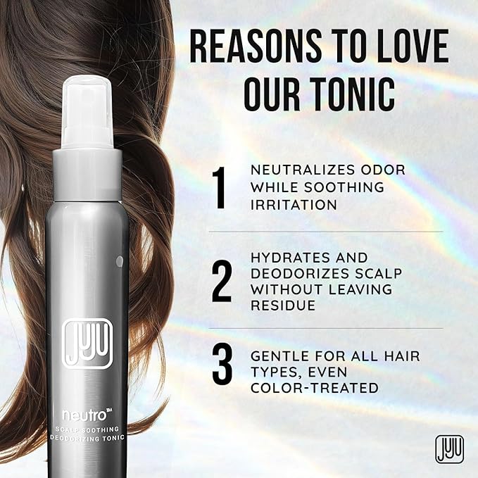 Neutro Soothing Scalp and Hair Deodorizing Tonic Spray 4 Fl Oz, Scalp Odor After Workout Hair Refresher for Women & Men, Odor Neutralizer Spray, Essential Oil Based Fragrance - Peppermint & Rosemary