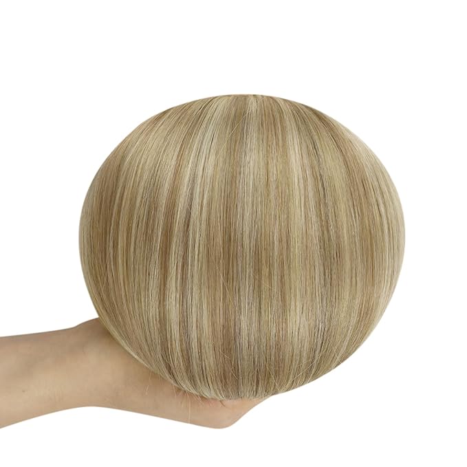 Full Shine Clip in Hair Extensions 16 inch 140g 8Pcs Dark Ash Blonde Mix with Light Blonde Seamless Hair Extensions Clip in Remy Hair Clip ins