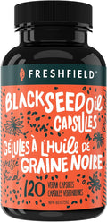 Freshfield Black Seed Oil: Thymoquinone, Premium (Black Cumin Seed Oil, Nigella Sativa) | Cold Pressed | Vegan | Ultra Strength | Pure and 100% Natural. (120 Capsules)