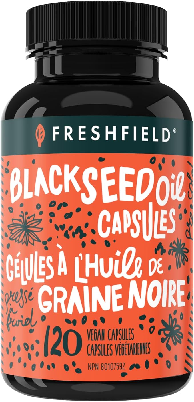 Freshfield Black Seed Oil: Thymoquinone, Premium (Black Cumin Seed Oil, Nigella Sativa) | Cold Pressed | Vegan | Ultra Strength | Pure and 100% Natural. (120 Capsules)