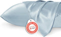 Bedsure Satin Pillowcase 2 Pack Similar to Silk Pillow Cases Standard Size, Pillow Case for Sleeping Women with Envelope Closure, Gifts for Women Men, Stone Blue, 20x26 Inches, 2pcs