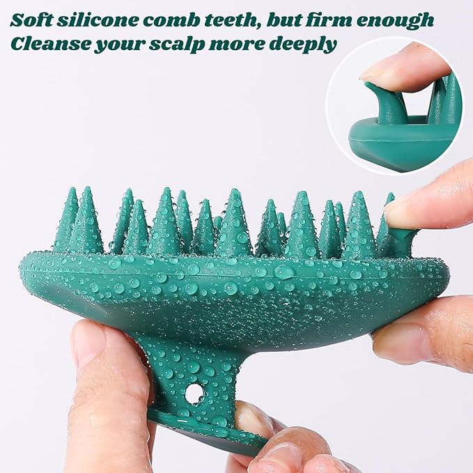 URTHEONE Scalp Massager Shampoo Brush for Hair Growth,Soft Silicone Scalp Scrubber Shower Brush for Women Men Kids Stress Relax&Scalp Exfoliator,Scalp Scrubber for Dandruff Removal (Forest)