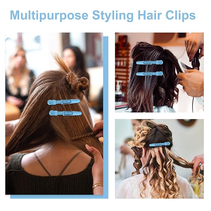 24 Pack Blue Alligator Hair Clips, 4.5 inch Clips for Hair Sectioning, Hair Styling Accessories for Women Men Girls Teens
