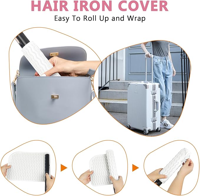 Larger Size Silicone Heat Resistant Mat for Curling Irons, Flat Irons, Hair Straightener and Other Hair Styling Tools, Portable Hot Tools Pad Cover for Travel Vanity Salon(12.0" x 9.0")