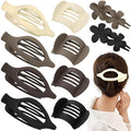 Obeoby 10 Pcs Flat Hair Clips for Women, 3 Styles French Flat Claw Clips for Thin Thick Hair, Medium Duckbill No Slip Hair Accessories Barrettes Girls