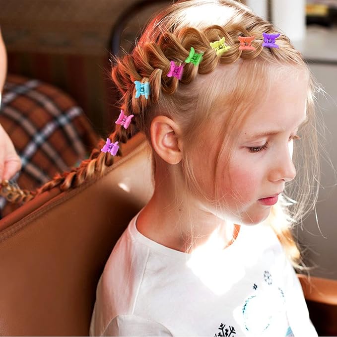 JANYUN 50 Pcs Colorful Mini Hair Claw Clips Clamps Accessories for Baby Toddler Girls Decorative Bun Thin Hair (Wing)