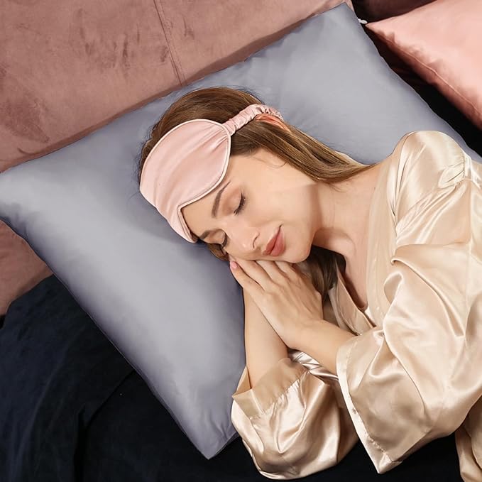 Adubor 100% Silk Pillowcase - Mulberry Silk Pillow Cases, 23 Momme 6A Grade Fibers, Silk Pillow Case for Hair and Skin Health, with Hidden Zipper (Standard 20''×26'', Light Gray, 1PC)