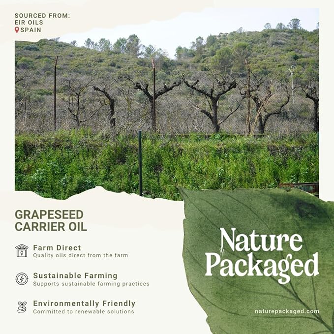 Grapeseed Oil - Pure Grapeseed oil for Skin - 100% Pure Carrier Oil for Hair, Face, and Skin - Direct from EIR Oils in the Beautiful Spanish Countryside (16 oz)