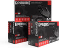 GLOVEWORKS Black Disposable Nitrile Industrial Gloves 5 Mil, Latex/Powder-Free, Food-Safe, Textured