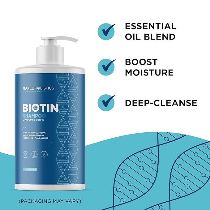 Rosemary and Biotin Shampoo for Thinning Hair - Vegan Volumizing Shampoo for Fine Hair with B Vitamins Argan Oil & Tea Tree Essential Oil - Paraben Silicone and Sulfate Free Vegan Formula (25 Fl Oz)