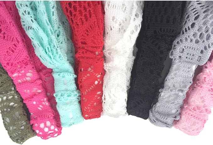 DRESHOW 8 Pack Headbands for Women Yoga Knotted Headbands Elastic Criss Cross Hair Accessories Sports Head Wrap Non Slip