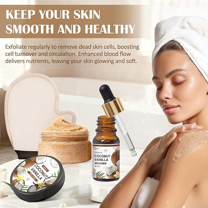 Christmas Gifts For Women - 16 PCS Birthday Gift Basket for Women Set of Coconut Vanilla Self Pampering Set, Includes Luxurious Home Spa Shower Gel Bubble Bath