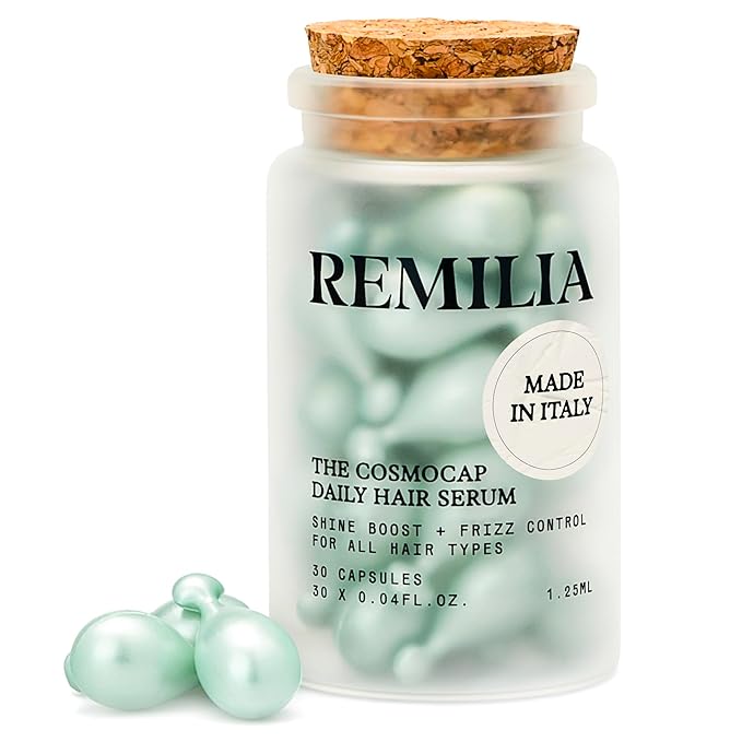 Remilia Hair | Keratin Hair Capsules with Pro-Vitamin B5 – Nourishing Leave-In Hair Serum for Smoothness, Shine & Hydration – 30 Softgel Capsules