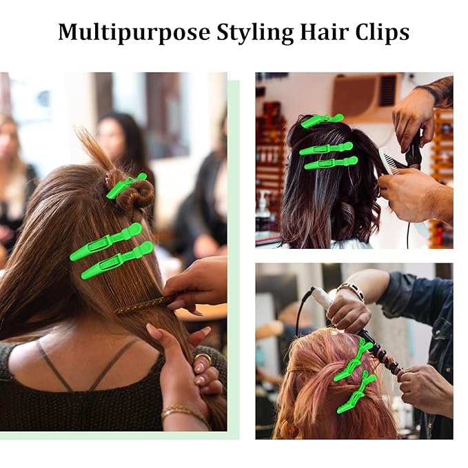 Ondder 14 Pcs Light Green Large Alligator Hair Clips for Hair Styling Sectioning, Professional Strong Hold for Barber Hair Coloring Cutting, Accessories for Women Men Girls Teens