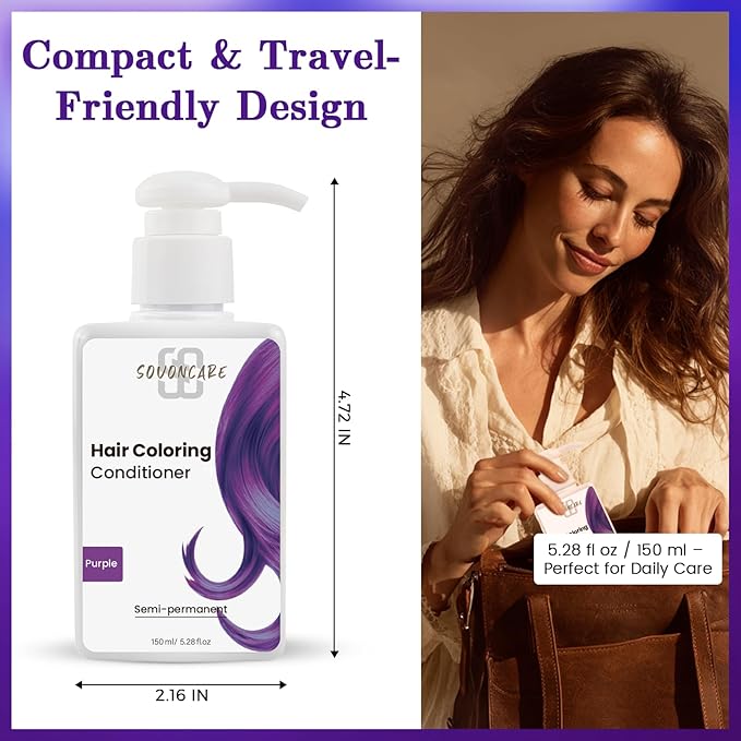 SOVONCARE Purple Hair Color Depositing Conditioner Mask 5.28 OZ, Cruelty-Free