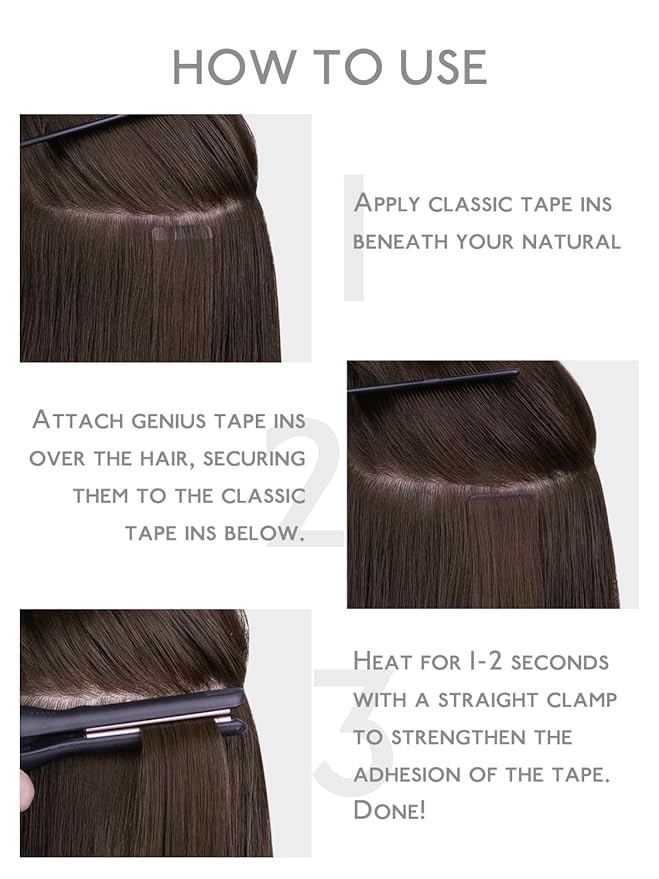 WENNALIFE Fuller Tape in Hair Extensions Human Hair, 20 inch 20pcs 80g Balayage Dark Brown Mixed Chestnut Brown Remy Hair Straight Tape in Extensions Skin Weft Tape Ins Extensiones De Cabello Humano