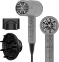 AINA Hair Dryer with Diffuser, Blow Dryer for Women | Advanced Ionic Technology, Ceramic Coating | Cold Shot Features Turbo Heat for Fast Drying and Shine 110V/ALCI (Ash Grey)