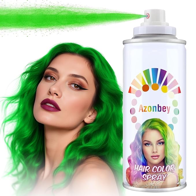 Halloween Hair Spray,Temporary Hair Color Spray for Women Kids Men,Washable Hairspray,Colored Hair Spray,Color Hairspray for Halloween,Party,Cosplay,Christmas Day (02#Green)