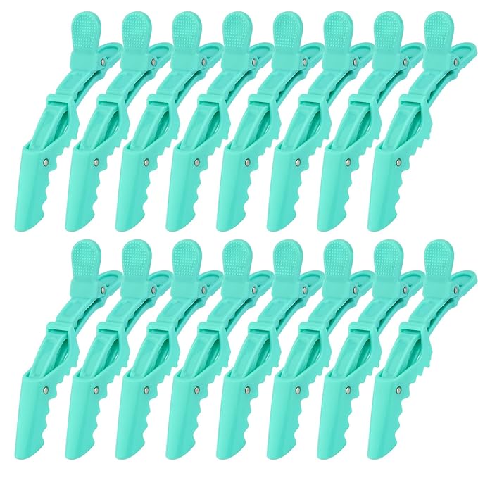 Ondder 14 Pcs Lake Blue Alligator Hair Clips for Styling Sectioning Large Salon Pro Hair Clips Barber Clips for Coloring Cutting Big Salon Clips for Hair Styling Accessories for Women Men Girls Teens