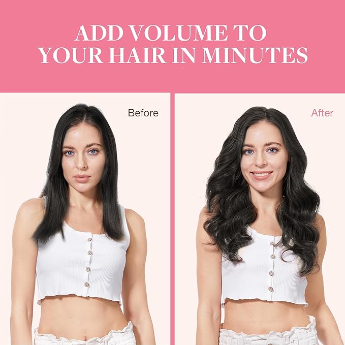 GOO GOO Clip in Hair Extensions Real Human Hair, Remy Human Hair Extensions Clip ins for Women, Natural Human Hair, 16inch 110g 7Pcs, 2 Dark Brown