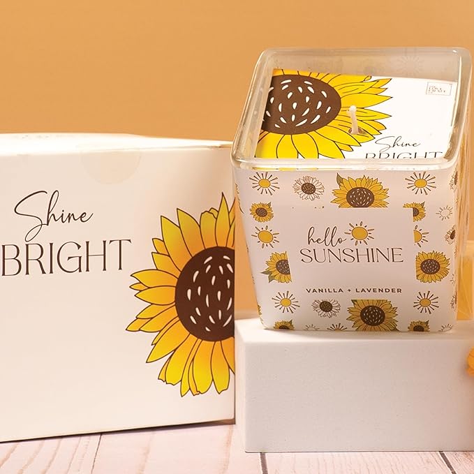 The Love Crate Co Gift Baskets for Women, Unique Birthday Gifts, Best Friend Birthday Gift, Get Well Soon, Sending Sunshine Sunflower Gifts for Women, Thinking of You Care Package