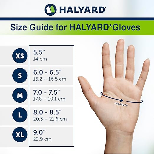 HALYARD Sterling SG Nitrile Powder-Free Exam Gloves, 3.7 mil, 9.5 Inches, Gray, Small, 41658 (Case of 2500)