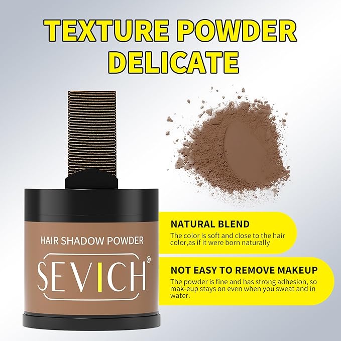 Sevich Hairline Powder 10g 2-Pack with Brush, Instantly Conceals Hair Loss & Thinning, 48H Waterproof Root Touch Up Powder, Natural Hair Shadow Toppers for Women & Men, 2 Box = 5 Boxes,Brown