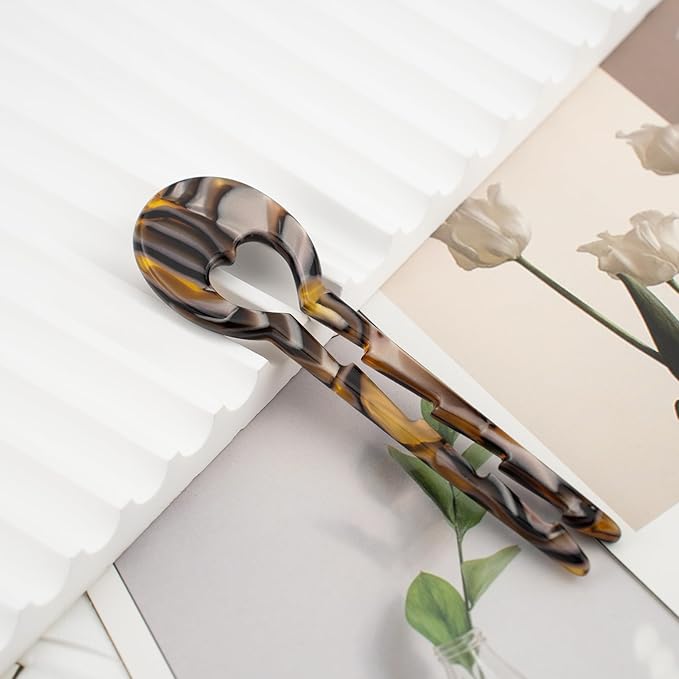 Small Hair Pins, French Hair Sticks for Fine Hair, Dark Tortoise Pattern, Fine Hair Accessories，