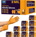 Inspire HEAVY DUTY ORIGINAL Stretch Nitrile Black Gloves Disposable Latex Free | Food, Mechanic, 6mil Black or 8 Mil Orange
