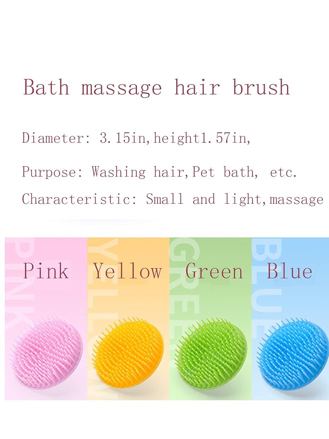 Hair Scalp Brush Dandruff Cleaning Brush Shower Scalp Shampoo Brush Scalp Massager Pack of 4(Blue,Green,Yellow,Pink)