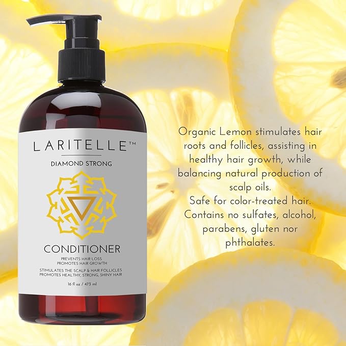 Laritelle Organic Conditioner 16 oz. Rosemary, Ginger, Cedarwood. Promotes Hair Growth, Prevents Hair Loss GF