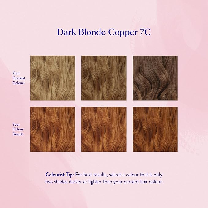 eSalon Permanent Hair Color & Hair Dye Complete Kit - Personal Colorist Kit for Up To 100% Gray Coverage for All Hair Types - Professional-Grade Ammonia-Free Hair Dye (Dark Blonde Copper 7C)