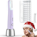 Dermaplane Razor for Women Face, WLU Rechargeable Face Dermaplaning Tool – Peach Fuzz, Facial Hair & Exfoliation Removal, Sonic Technology with LED Light, 3 Speeds & 10 Blades (Purple)