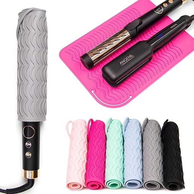 ANGENIL Pro Large Silicone Mat, Heat Resistant, for Curling Iron, Flat Iron, Travel Hot Hair Straightener Tools, Large Size 11.02" x 7.9"