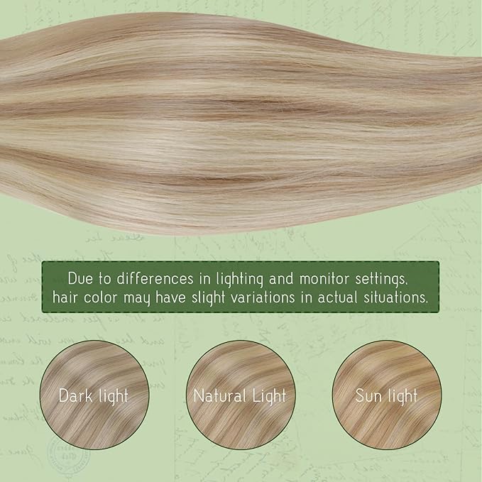 RUNATURE 150g Clip in Hair Extensions Real Human Hair Blonde Highlight 22 Inch Human Hair Extensions Clip Ins Straight Hair Easy to Install #18P60 Ash Blonde Highlight Platinum Blonde