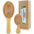 2Pcs Hair Brush, Natural Bamboo Hair brushes Set With Paddle Detangling Wooden Hairbrush and Mini Travel Size Brush, Massage Scalp Thick/Thin/Curly/Dry Hair For Women Men and Kids by MRD