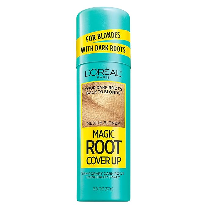 L'Oreal Paris Magic Root Cover Up Concealer Spray for Blondes, Medium Blonde, 2 fl. oz., Ammonia and Peroxide Free, Suitable for Medium Blonde Hair Color