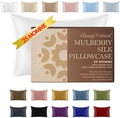 25 Momme Premium Mulberry Silk Pillowcase for Hair and Skin | Handcrafted Hypoallergenic & Anti-Acne White Silk Pillow Cases with Zipper | King - 20" x 36", Natural Undyed White