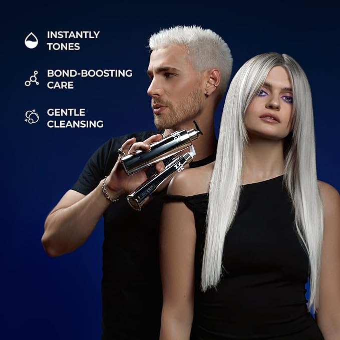 XMONDO Hair Supernova Blonde Toning Shampoo | Vegan Formula with Vegetable Proteins, Jojoba Oil, and Violet Pigments to Replenish, Restore, and Reduce Yellow Tones in Blonde Hair, 8 Fl Oz 1-Pack