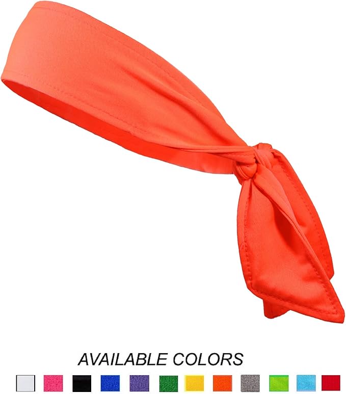Kenz Laurenz Headbands Tie on Headband for Women Men Running Athletic Hair Head Band Elastic Sports Sweat Basketball Sweatband Stetchy Yoga Workout Sweatbands Adjustable Non-Slip Moisture Wicking