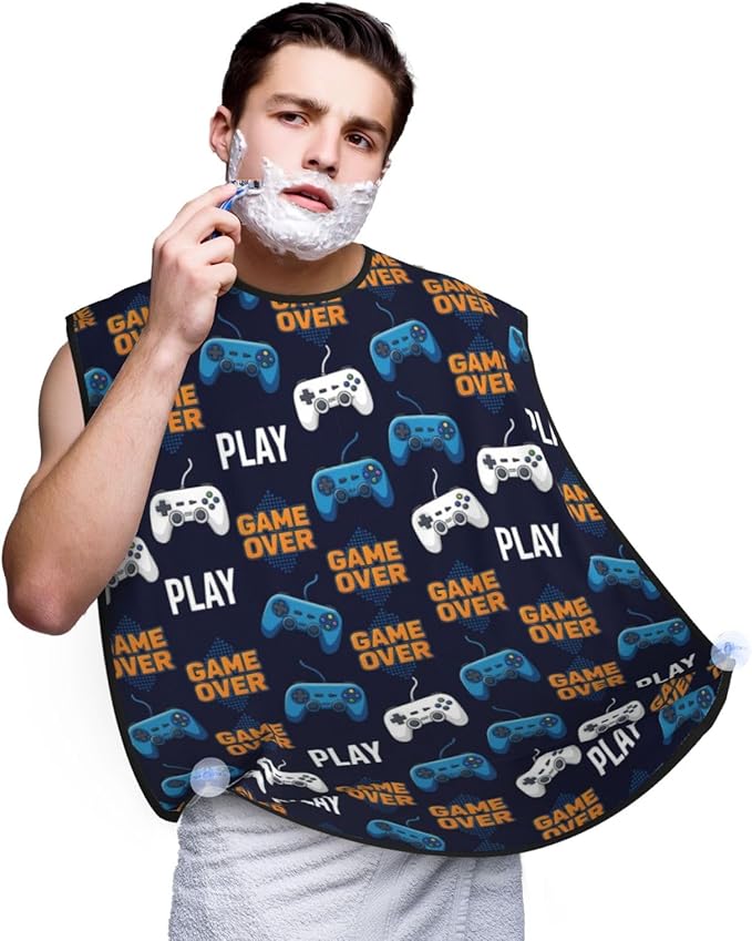 Men's Beard Maintenance Apron, Waterproof & Easy Clean, Play Video Game Weapon Gamers