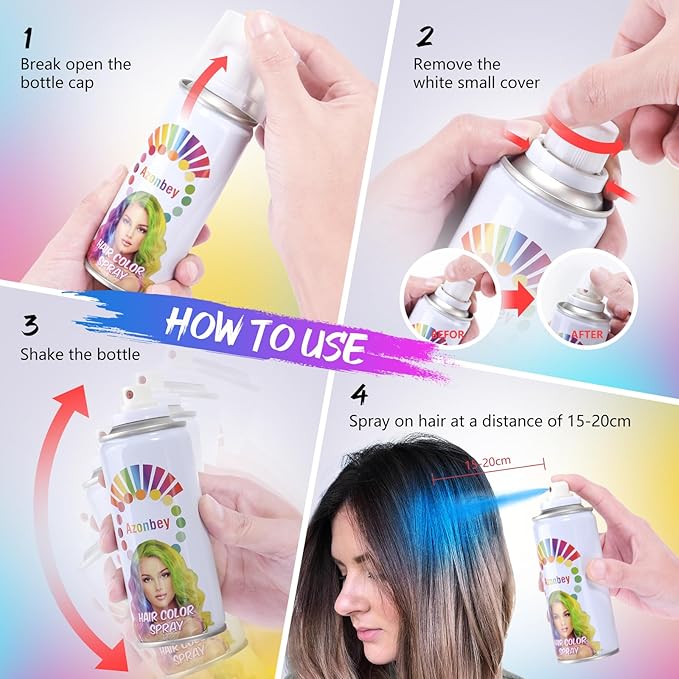 Halloween Hair Spray,Temporary Hair Color Spray for Women Kids Men,Washable Hairspray,Colored Hair Spray,Color Hairspray for Halloween,Party,Cosplay,Christmas Day (Orange)