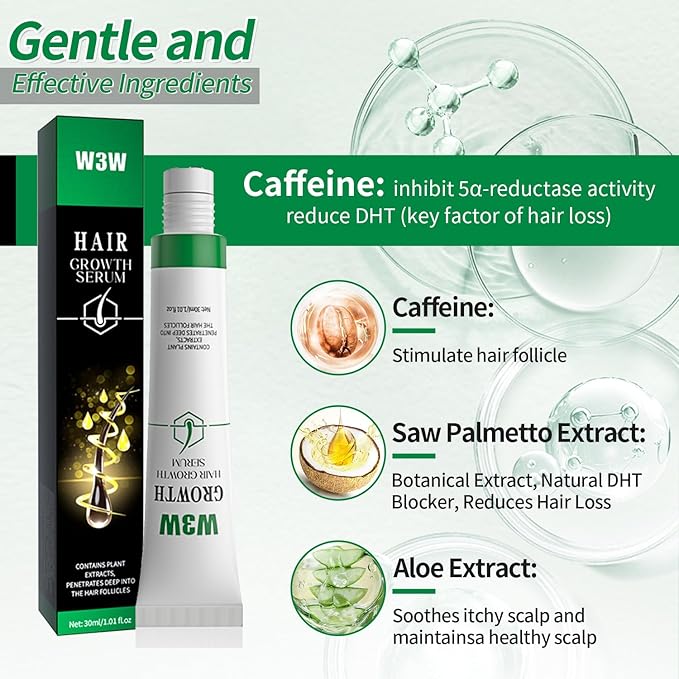 Hair Growth Serum, Orrenaturals Hair Revival Ampoule 3% Rosemary Hair Growth Serum Roll On 30ml Scalpy Hair Growth Oil for Hair Loss&Thinning