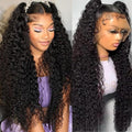 22 Inch Water Wave 13x6 HD Lace Front Wigs Human Hair Pre Plucked 200 Density Deep Part Curly Wig for Women Water Wave Frontal Wigs Human Hair
