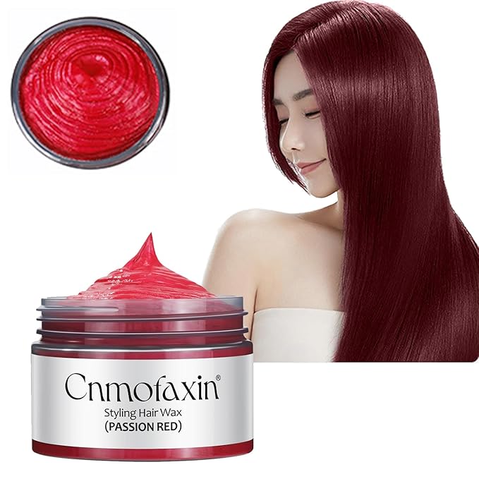 Red Temporary Hair Color Wax,Hair Wax Color,Washable Gray Hair Dye for Men & Women,for Party,Cosplay & Daily 4.23 oz