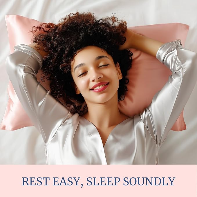 BEDELITE Satin Pillowcase for Hair and Skin, Super Soft and Cooling Similar to Silk Pillow Cases 2 Pack with Envelope Closure, Gift for Women Men(20"x30" Queen Size, Coral)